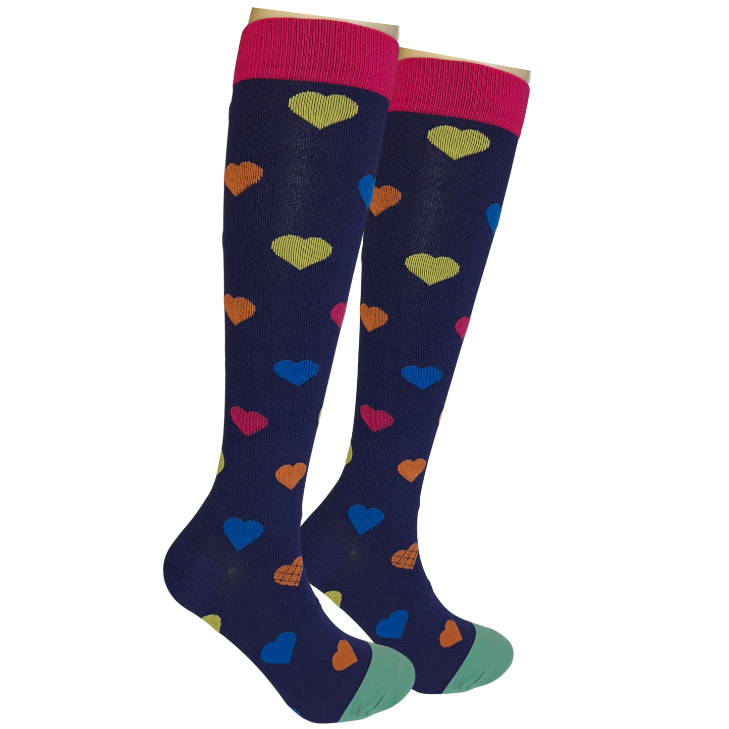 Colourful heart stockings