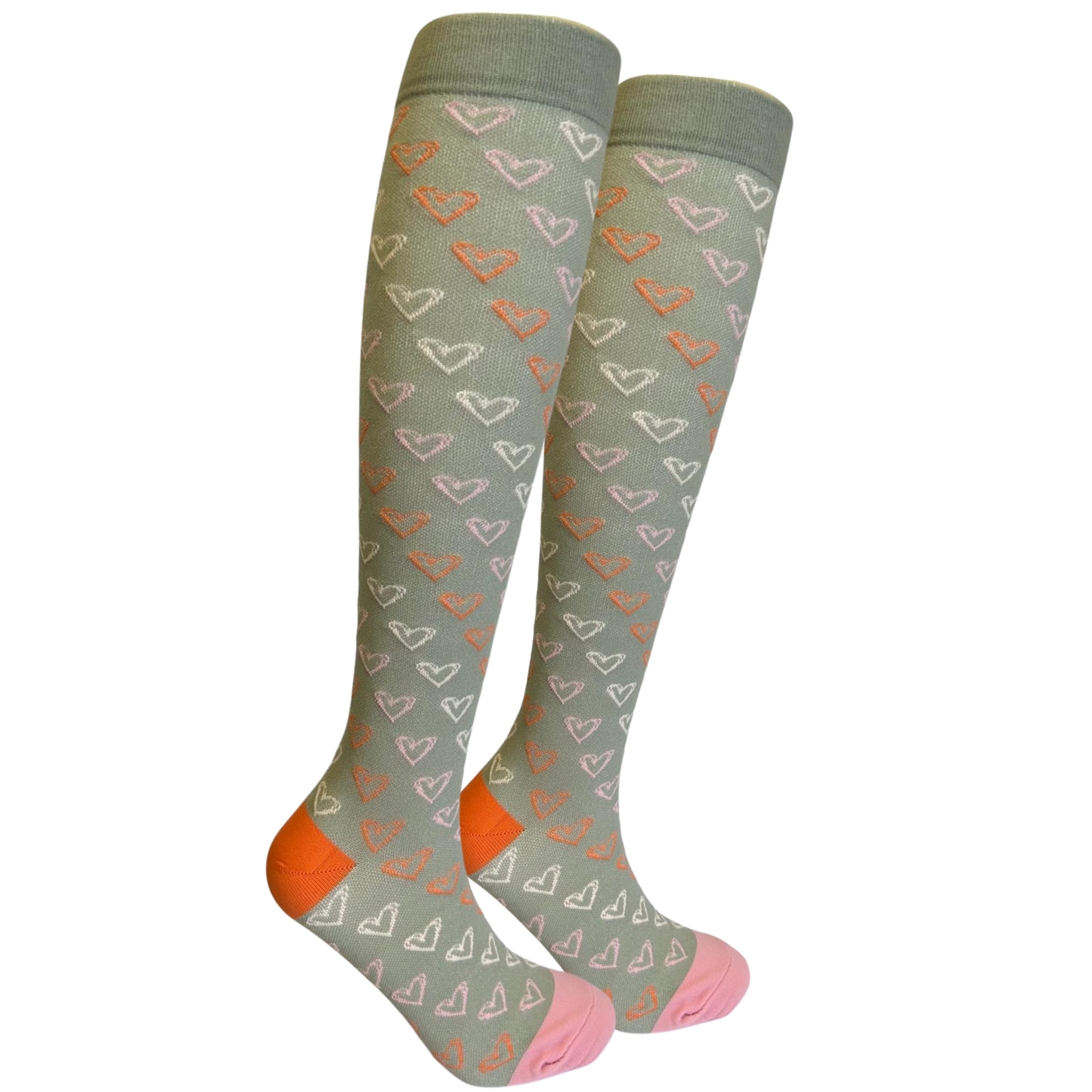 Grey hearts stockings
