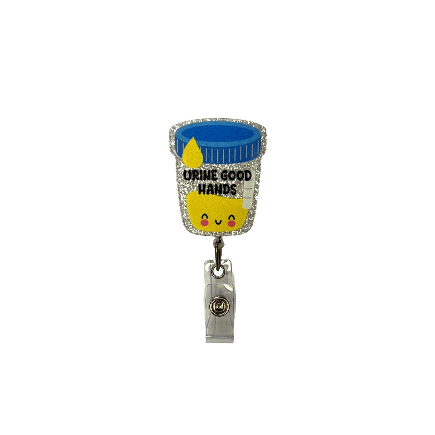 Urine good hands badge holder