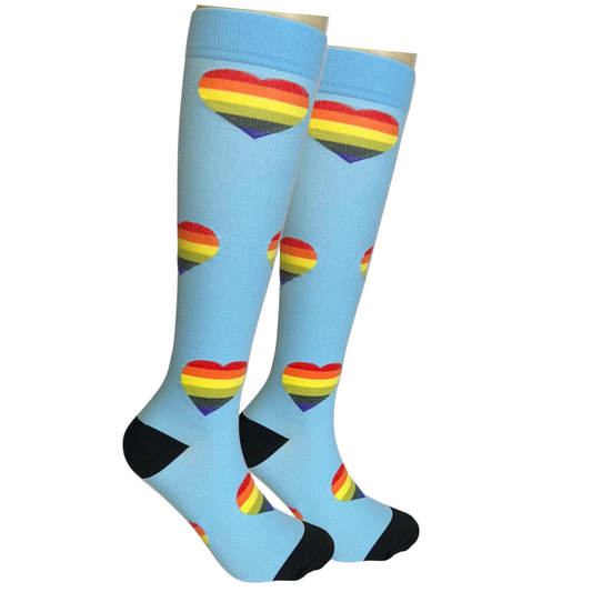 Rainbow heart stockings
