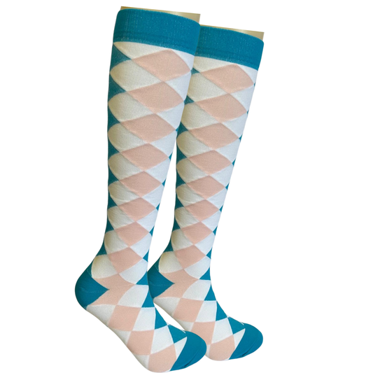 Light pink argyle stockings