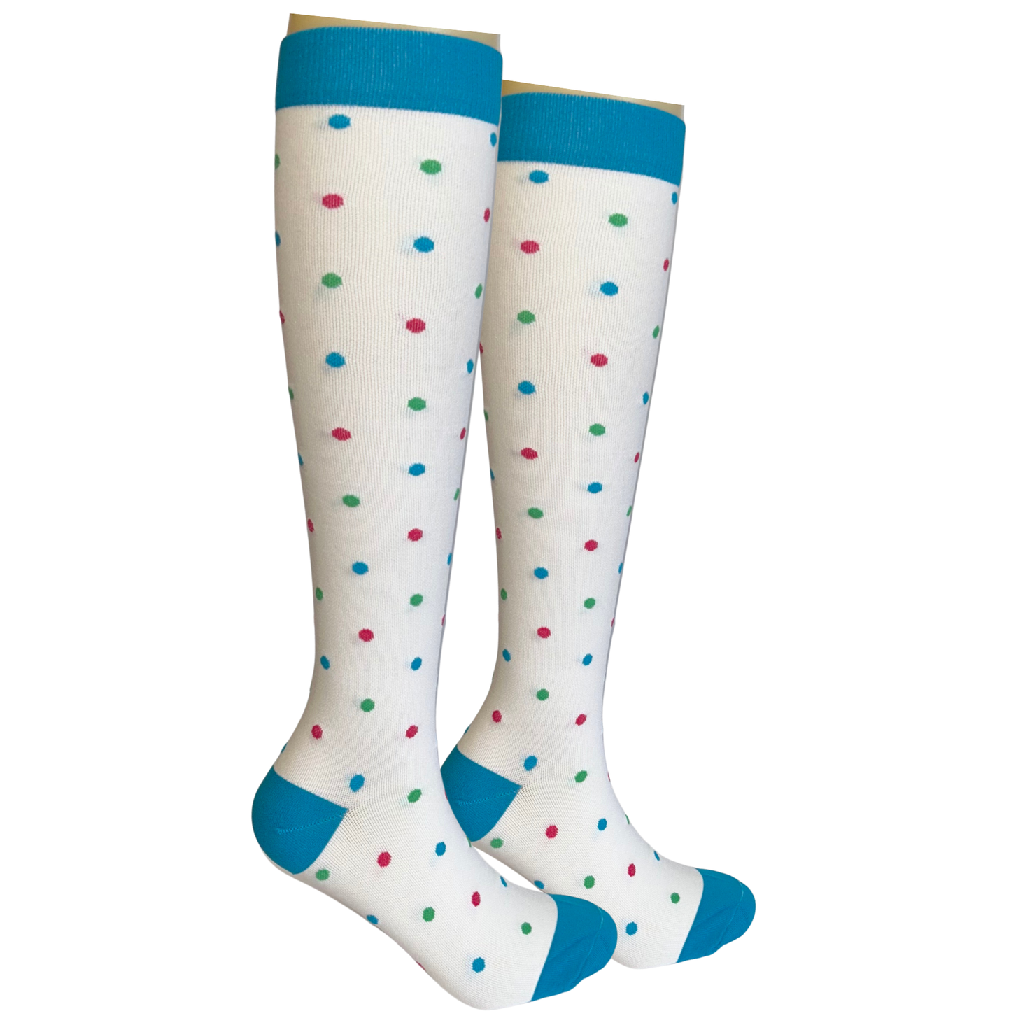 White polkadots stockings
