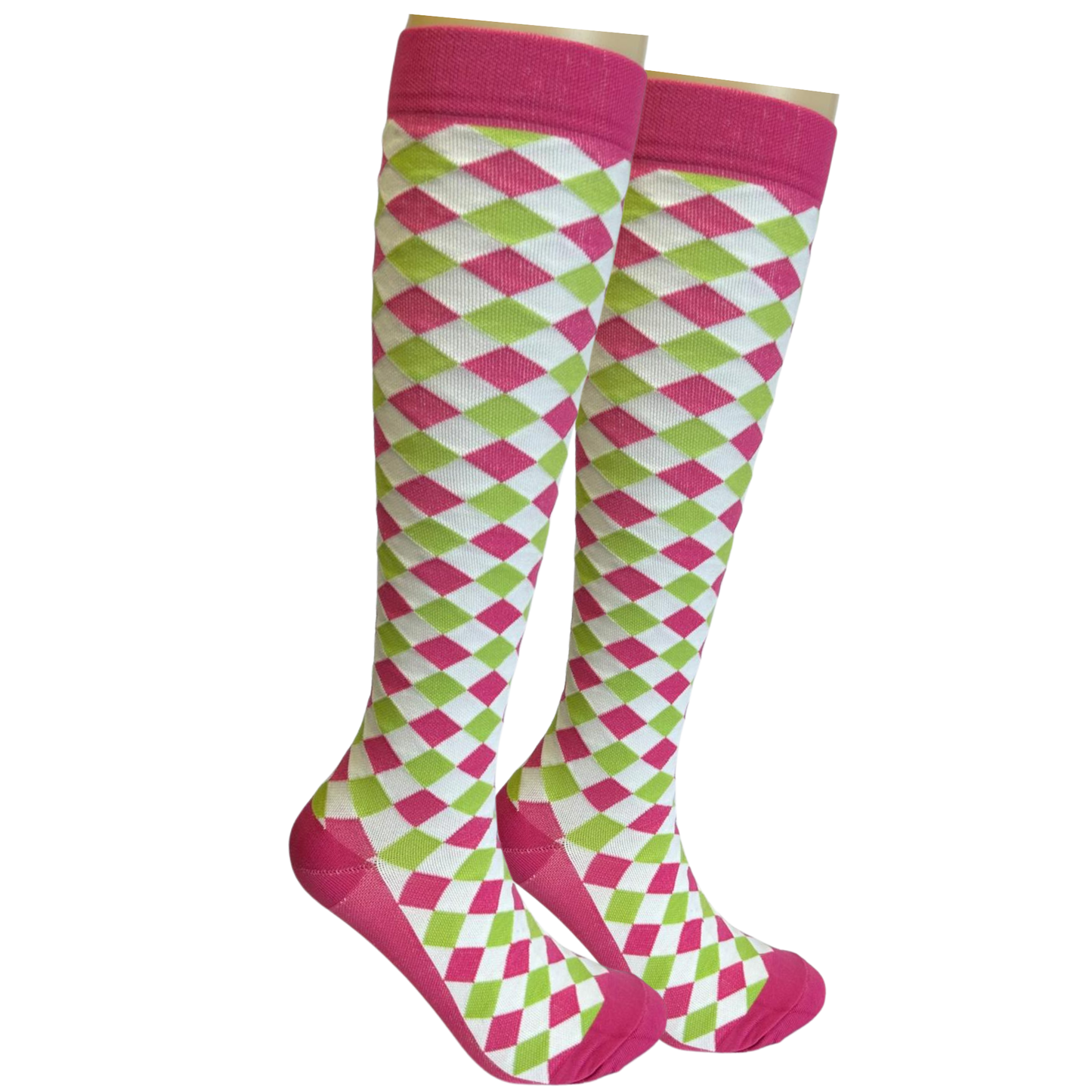 Pink argyle stockings