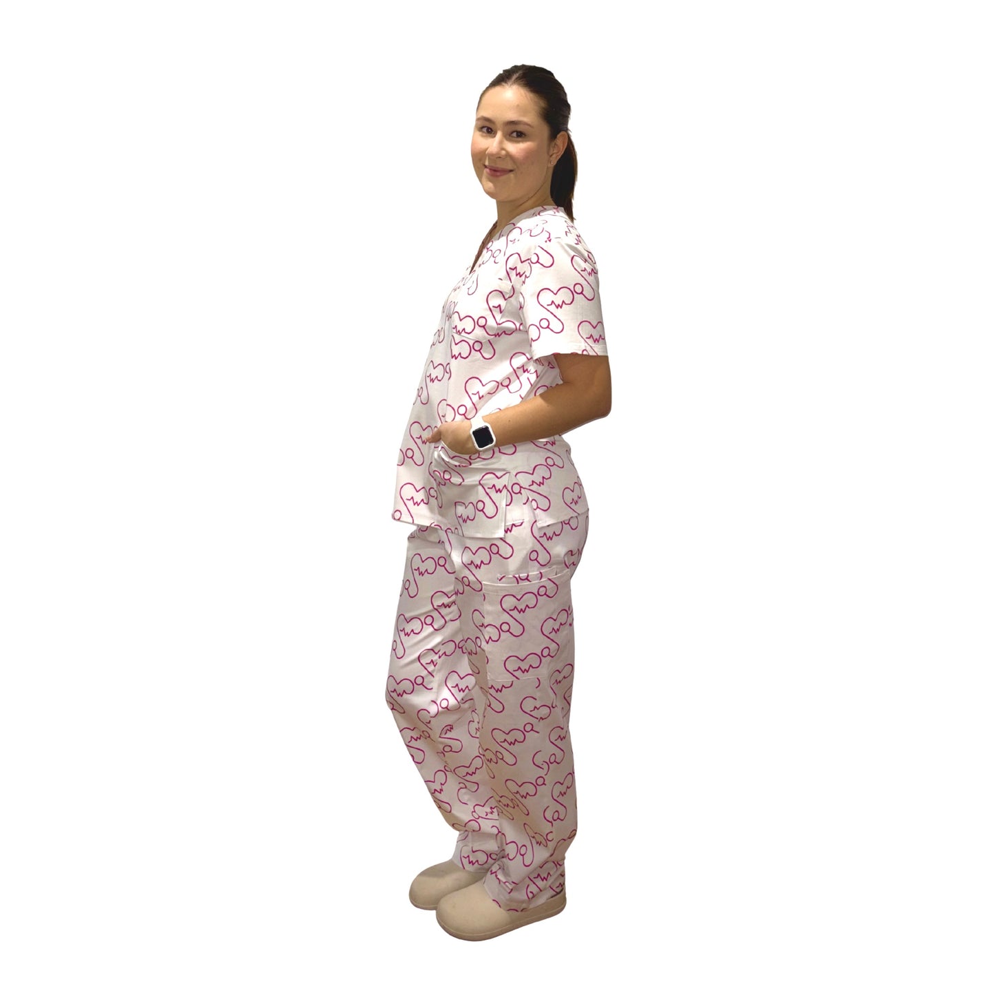 ECG heart scrubs