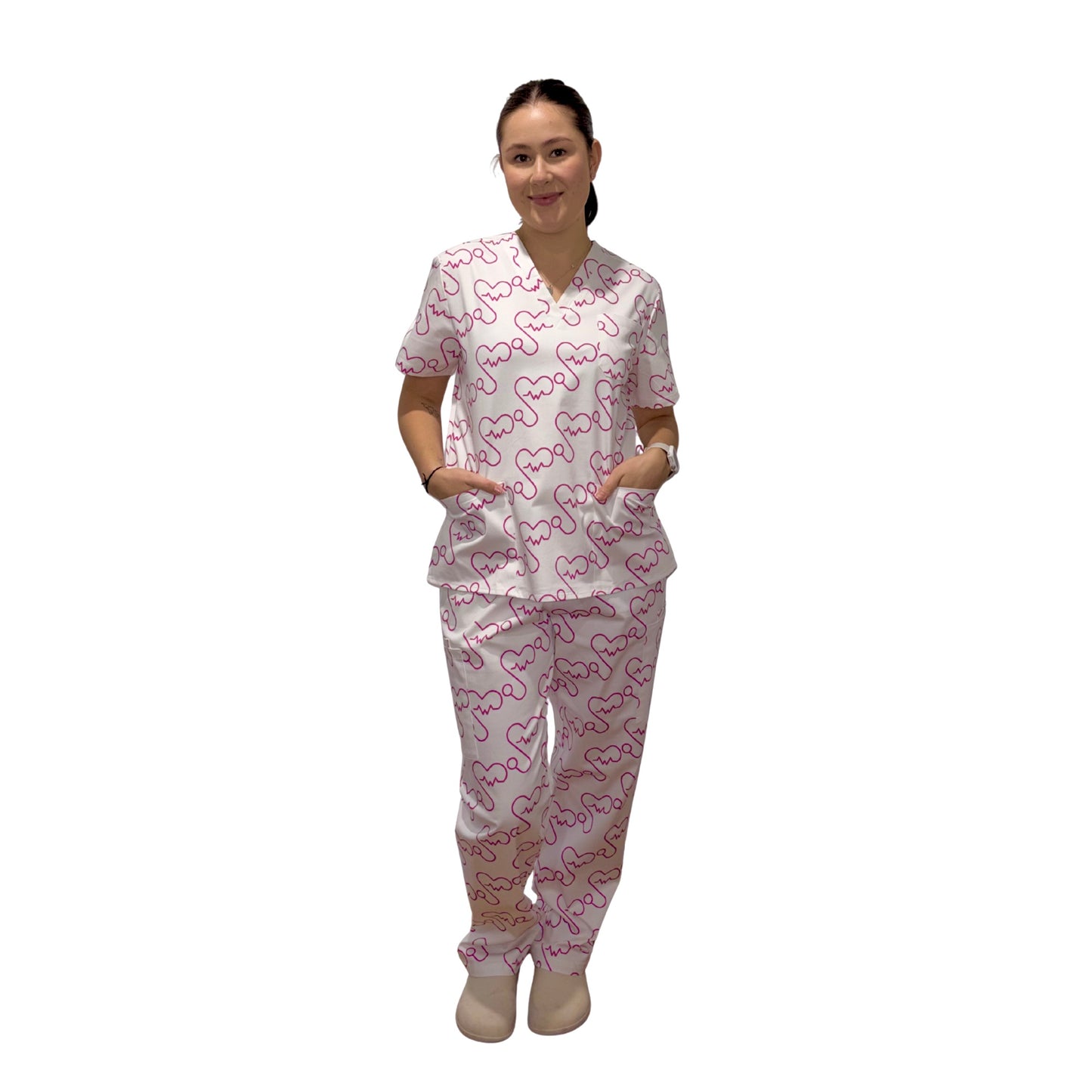 ECG heart scrubs