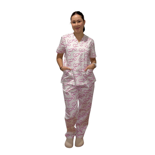 ECG heart scrubs