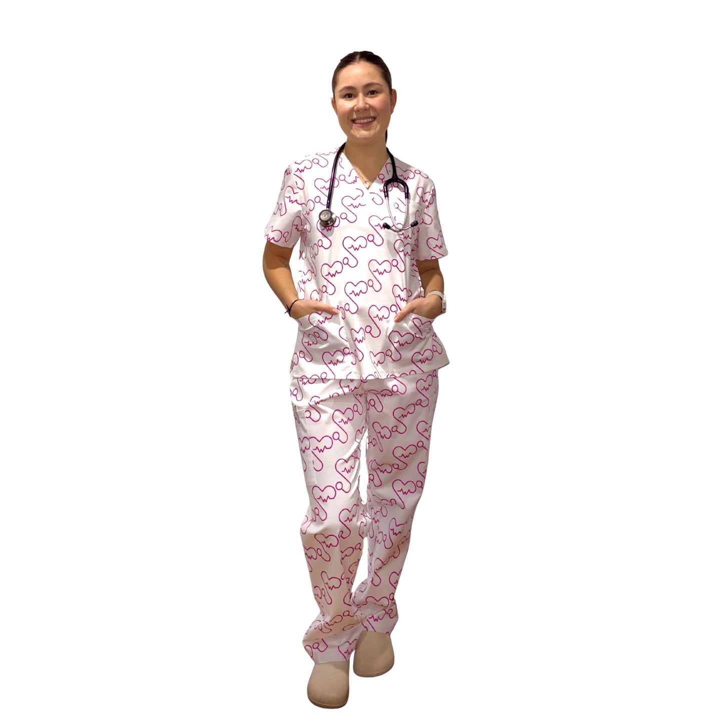 ECG heart scrubs
